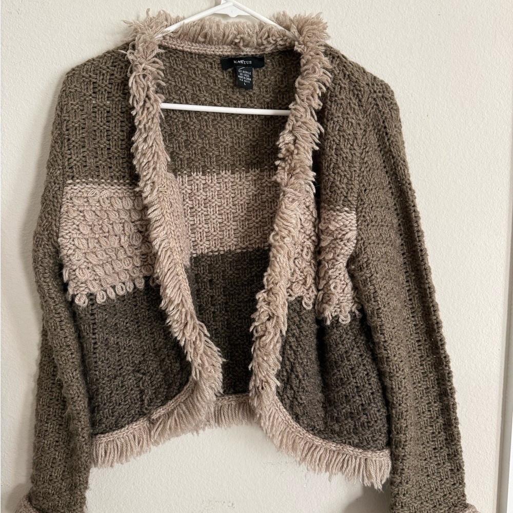 Kaktus Brown and Cream Women's Cardigan